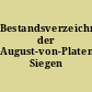 Bestandsverzeichnis der August-von-Platen-Bibliothek Siegen