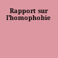 Rapport sur l'homophobie