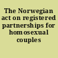 The Norwegian act on registered partnerships for homosexual couples