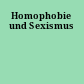 Homophobie und Sexismus