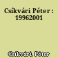 Csíkvári Péter : 19962001