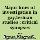 Major lines of investigation in gay/lesbian studies : critical synopses of the history and methodology of scholarship